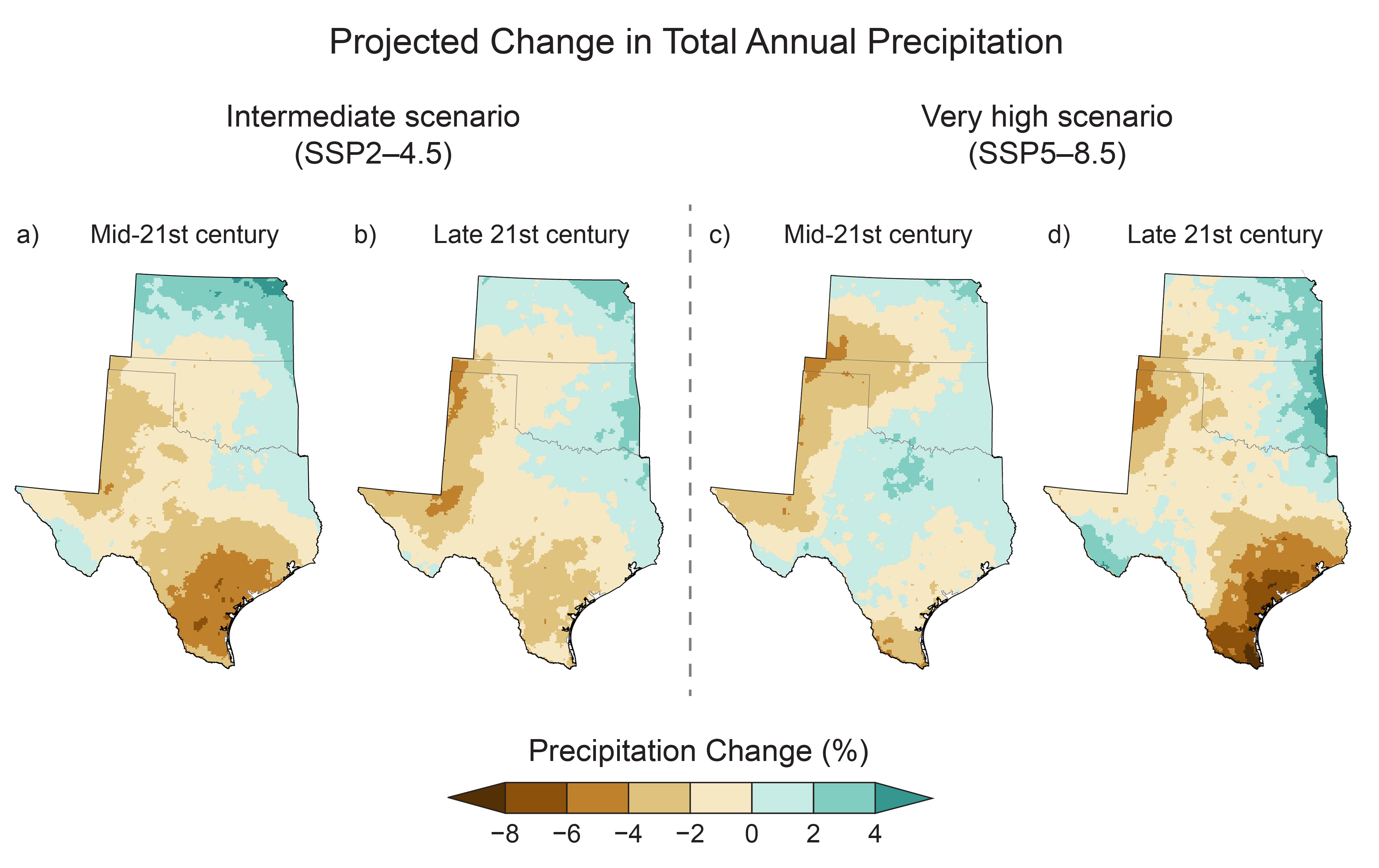 Projected Change in Total Annual Precipitation