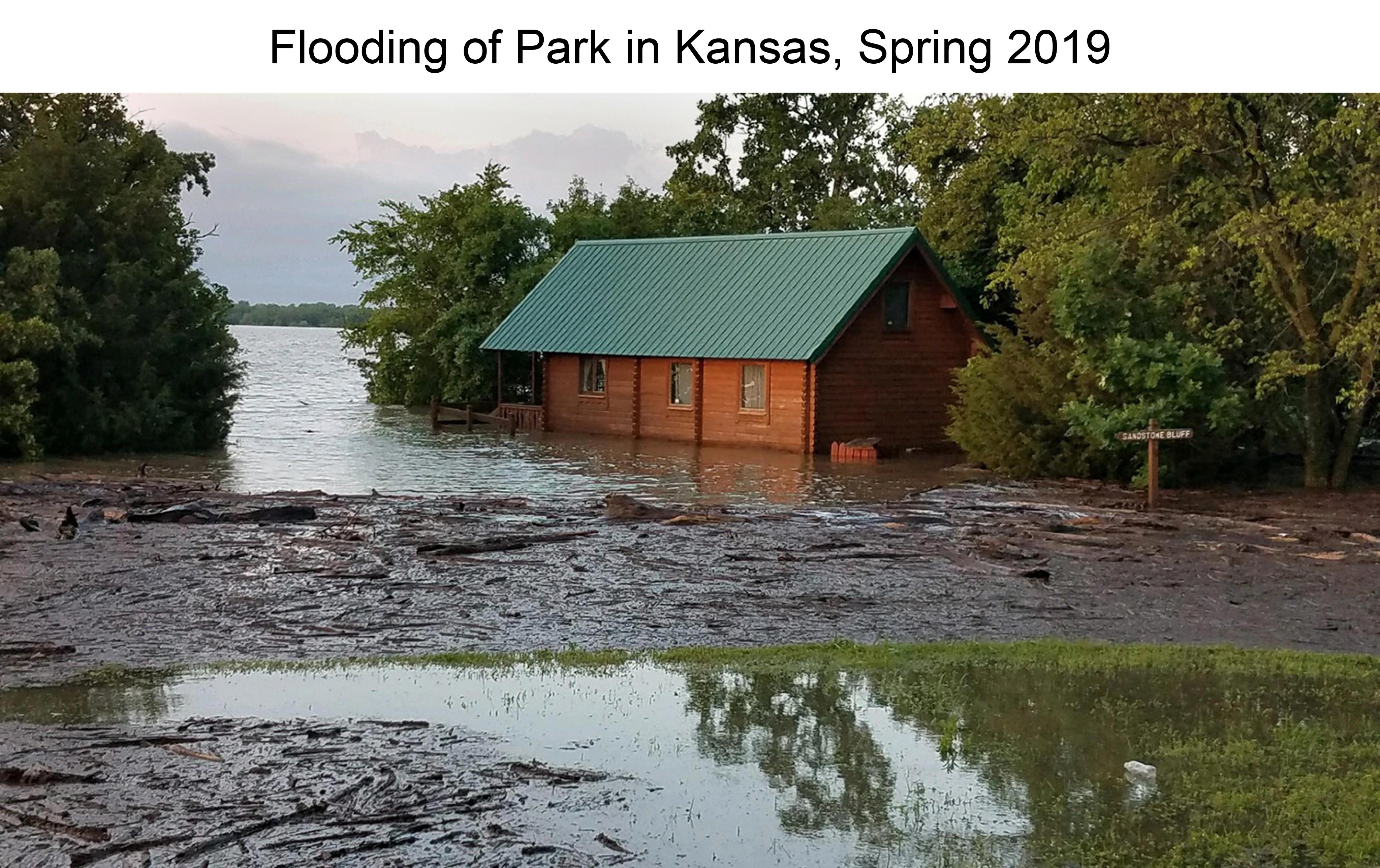 Flooding of Park in Kansas, Spring 2019