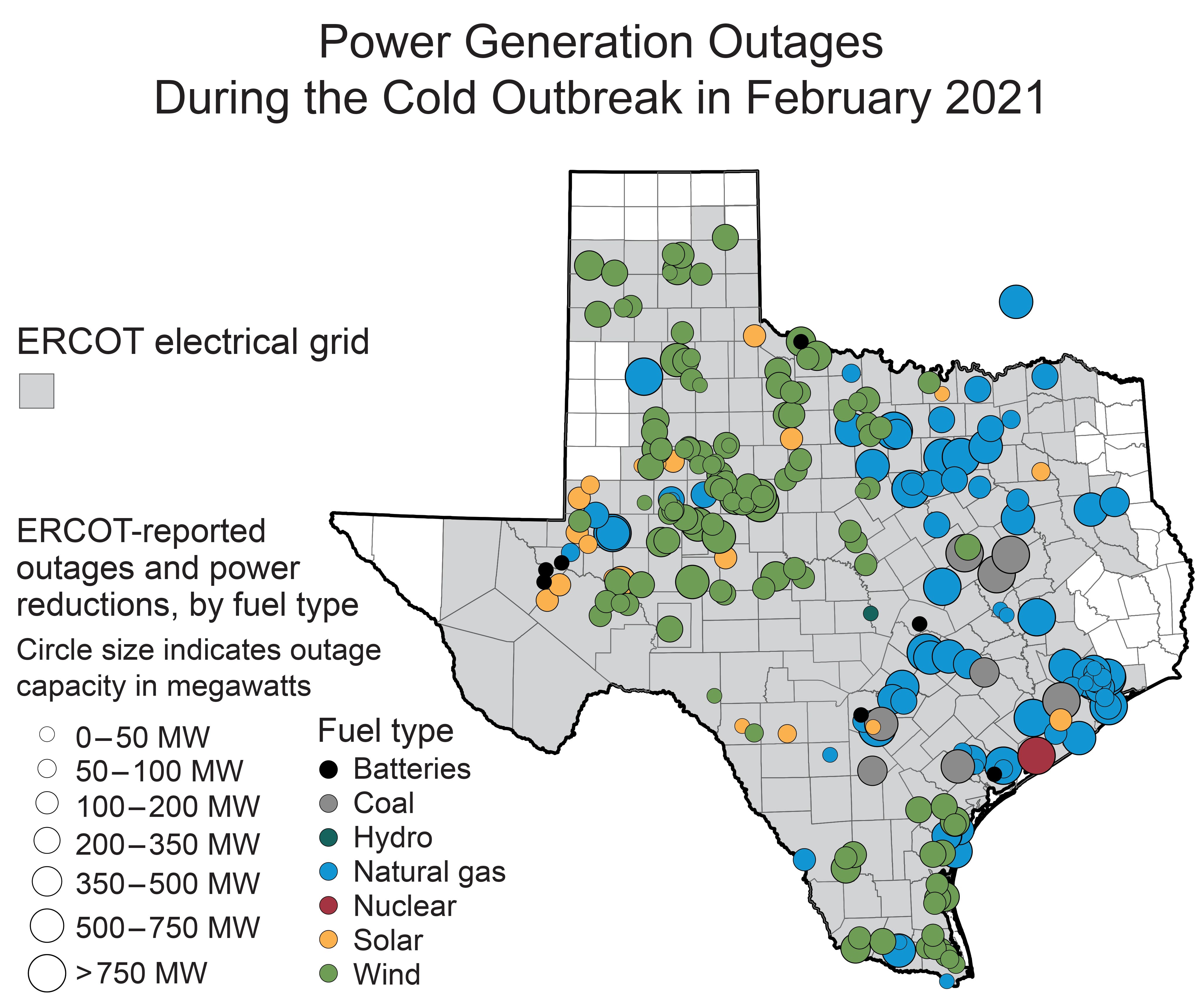 Power Generation Outages During the Cold Outbreak in February 2021